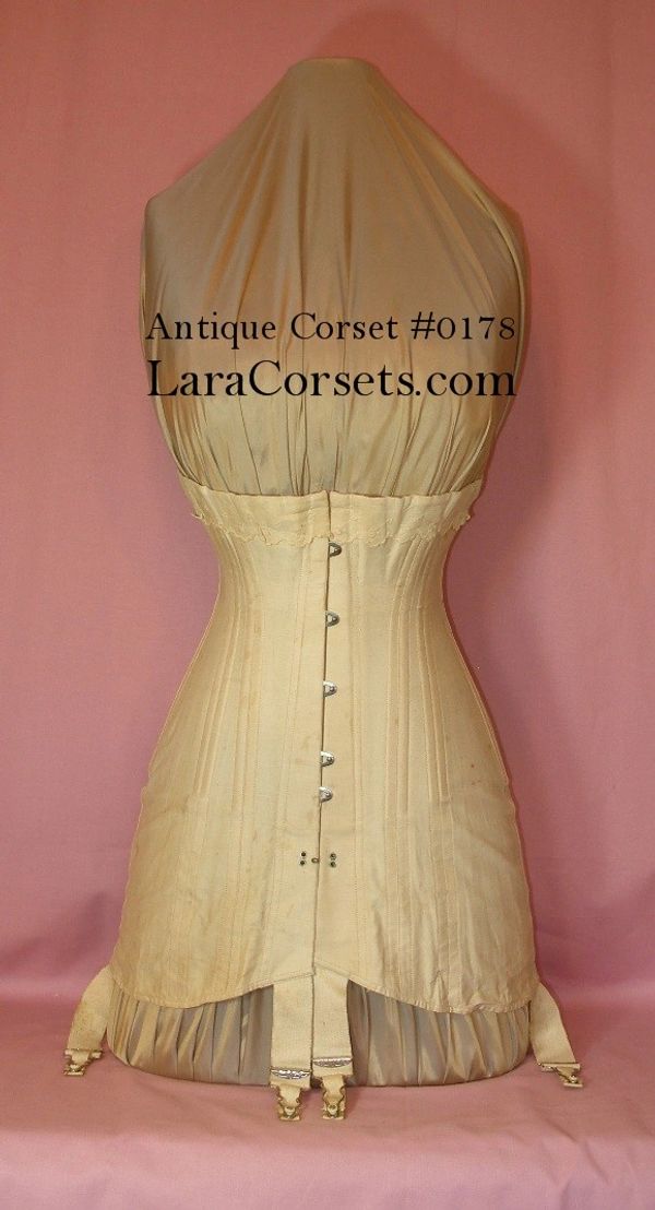 1868 CORSET OF ENGLISH LEATHER - 37 BUST 26 WAIST 42 HIP