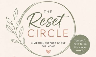 Logo for The Reset Circle, a virtual support group for moms.