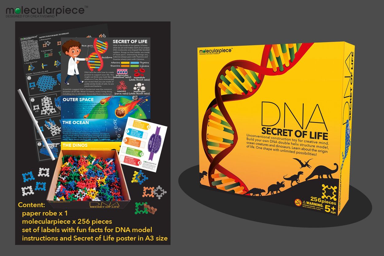 Build your own DNA double helix structure model, ocean creatures & dinosaurs. Learn origin of life.