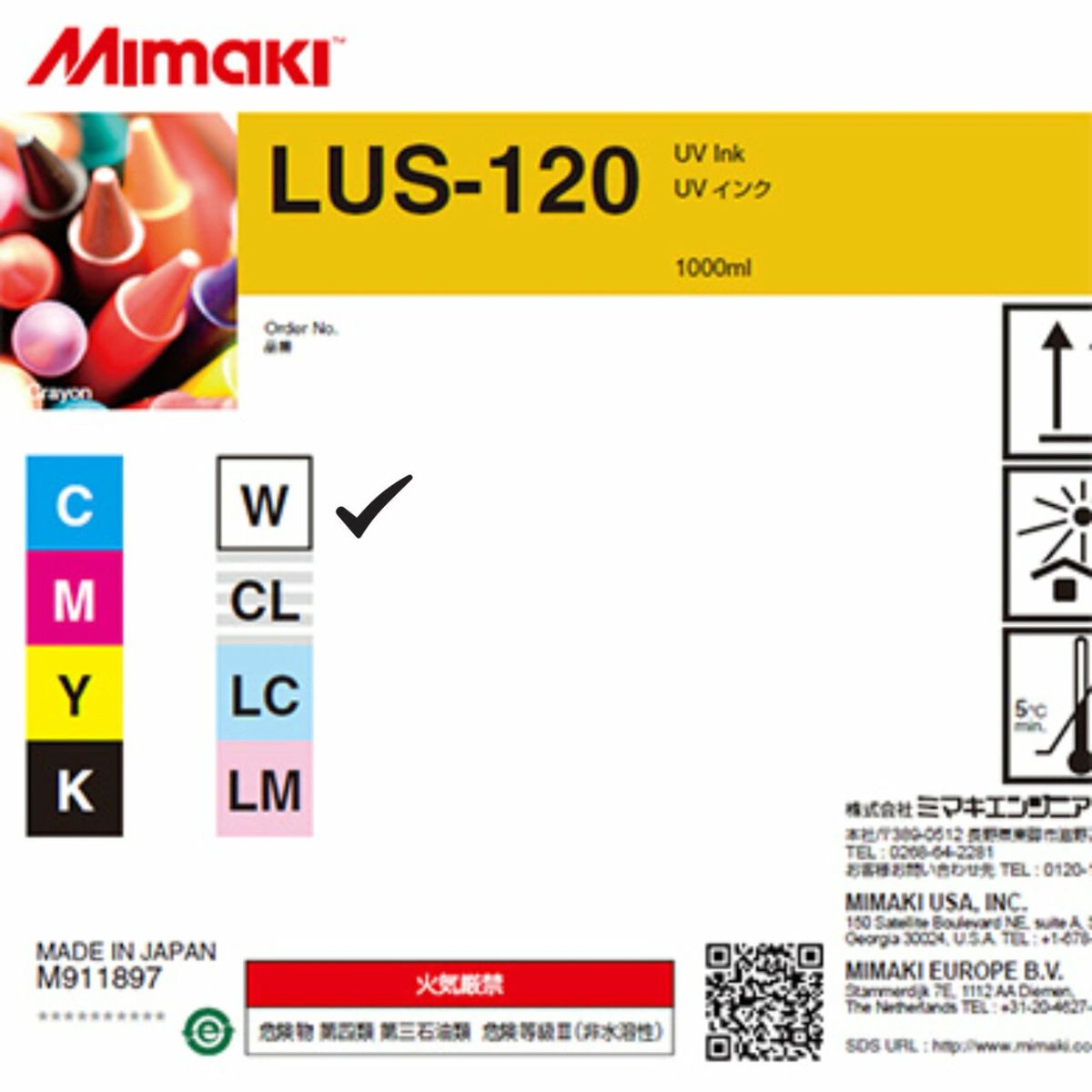 Mimaki LUS-120 UV curable ink 1L White