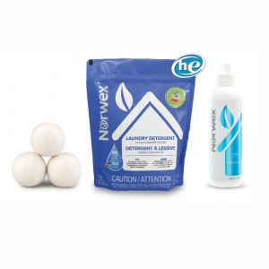 3 wool dryer balls, detergent, and stain remover for $59.49