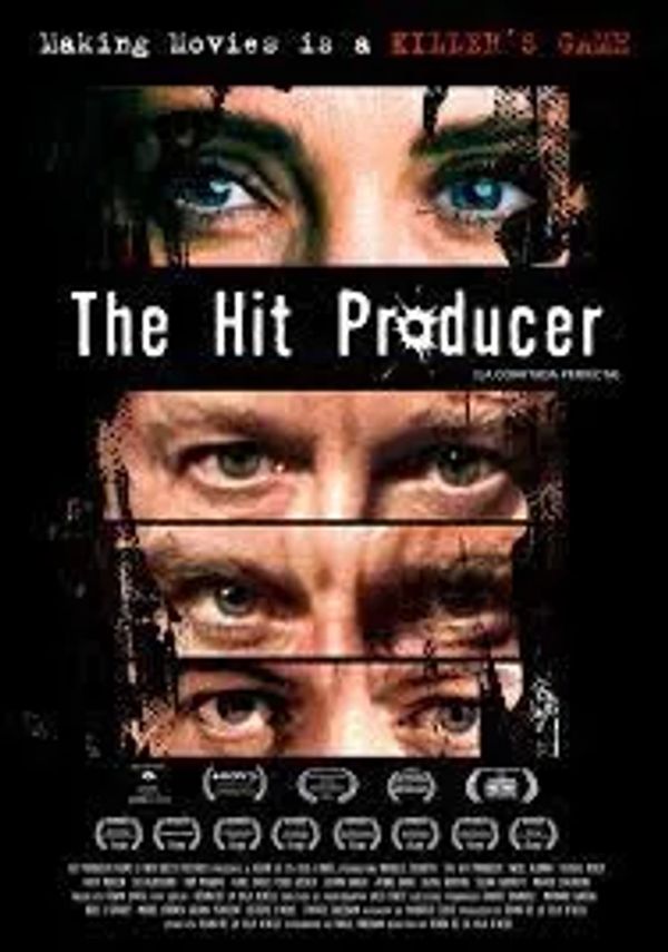 Movie poster featuring intense eyes with the title 'The Hit Producer'.