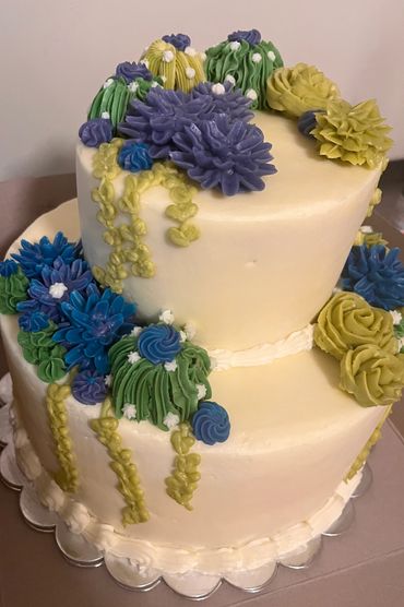Succulent Bridal Shower Tier Cake