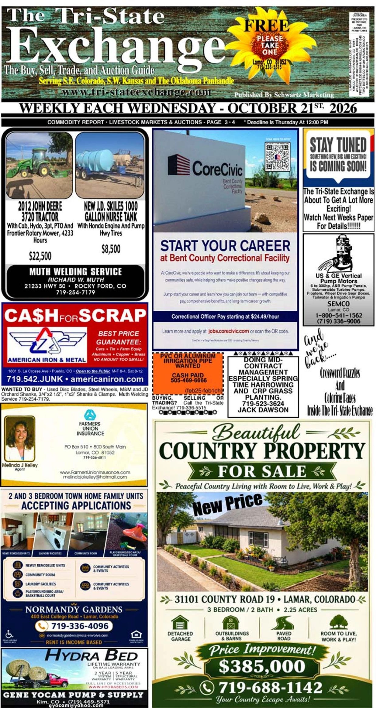 Local classifieds and advertisements for October 21, 2026.