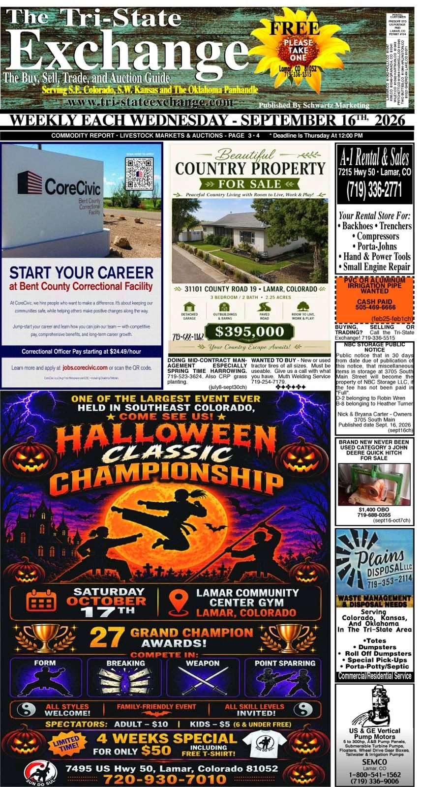 Halloween Championship event in Lamar, Colorado on October 17th.