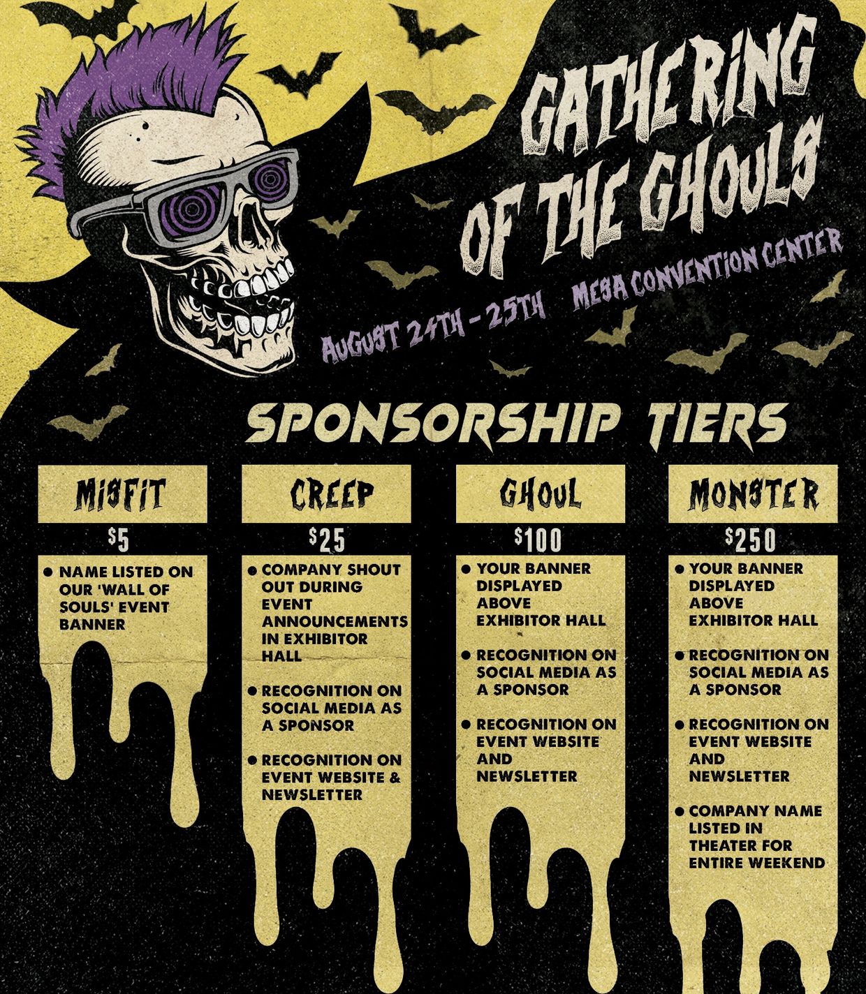 Sponsorship Opportunities for Gathering Of The Ghouls 2024 at the Mesa Convention Center
