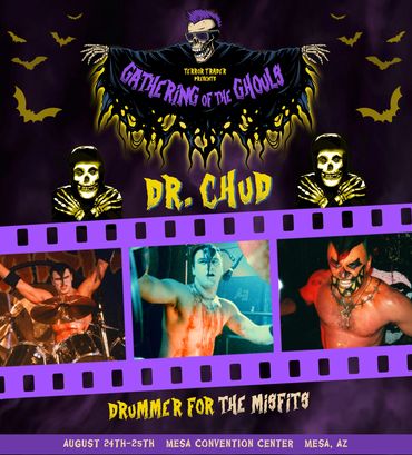 Misfits drummer Dr. Chud will be at Terror Trader's Gathering Of The Ghouls 2024!