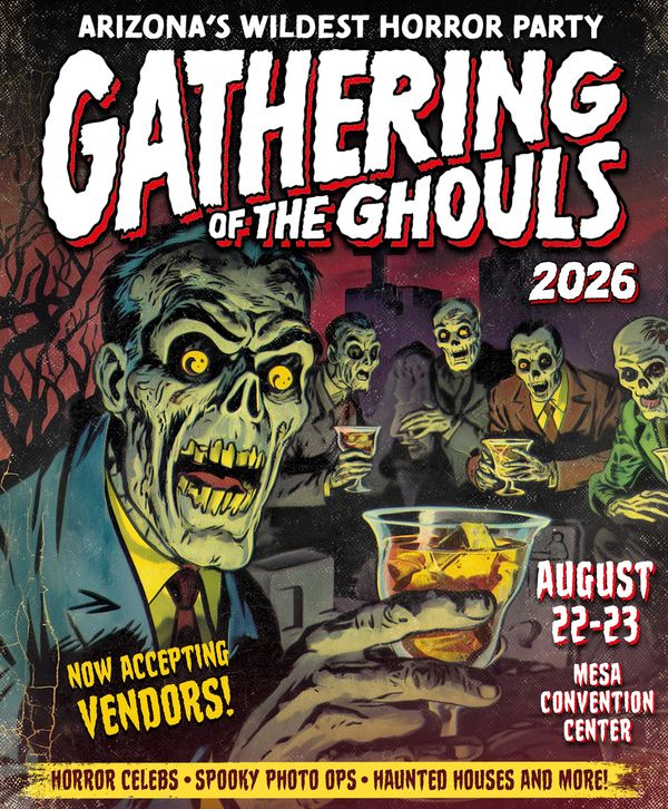 Save the date for the 4th annual Gathering of the Ghouls Horror convention, August 22-23, 2026!