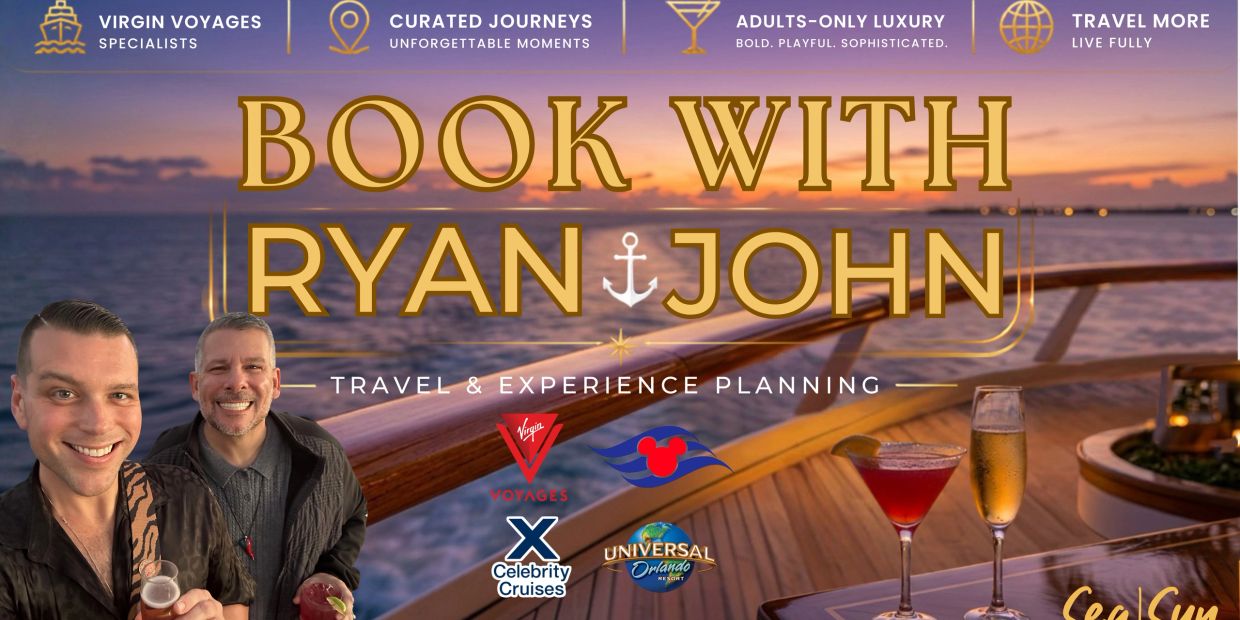 Travel agents Ryan and John offer luxury cruise and experience planning services.