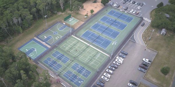 Brooks Park includes Pickleball, tennis, basketball, baseball, and kids area