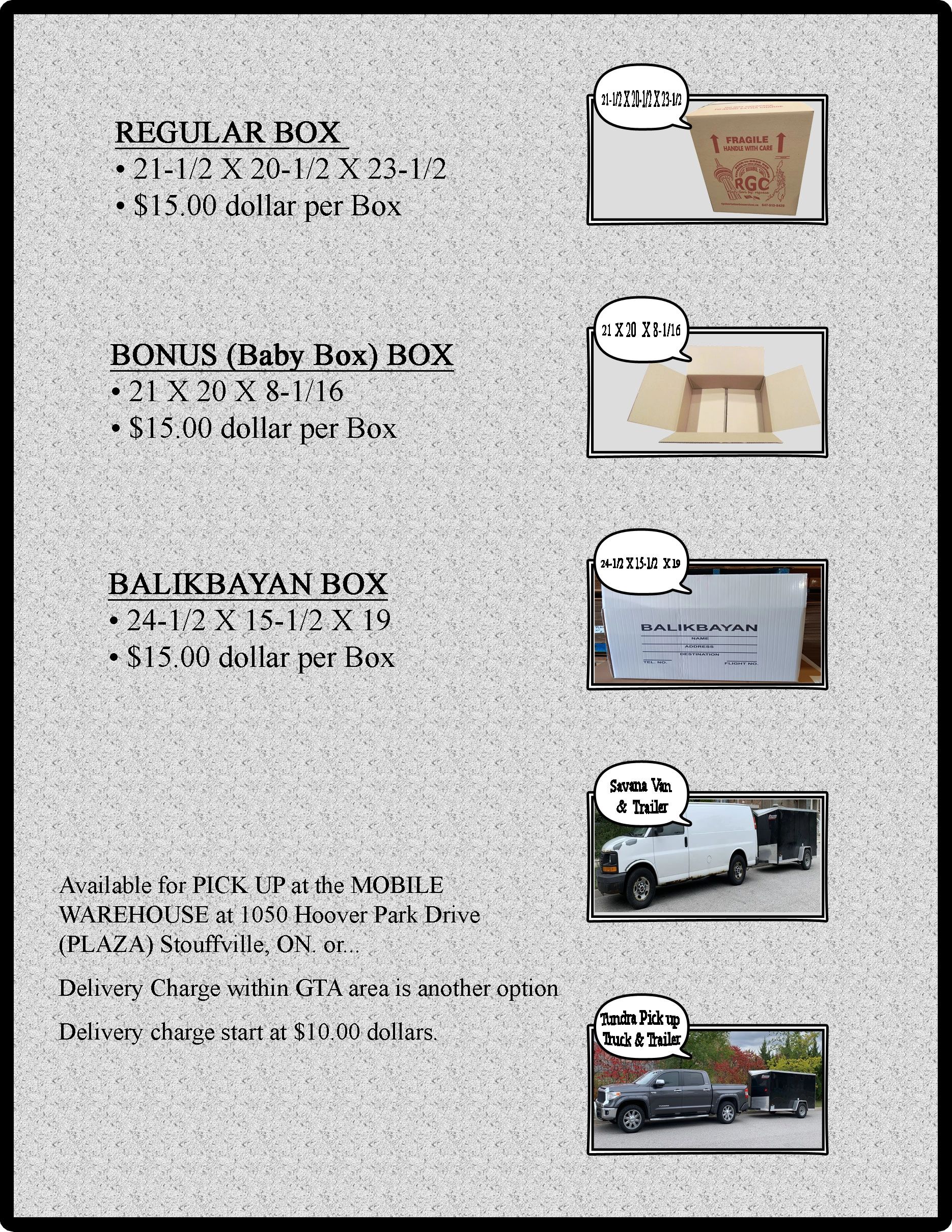Moving Boxes
Empty Boxes
Packaging Tape
Duct Tape
Permanent Markers
Scissors
Cutting Blades