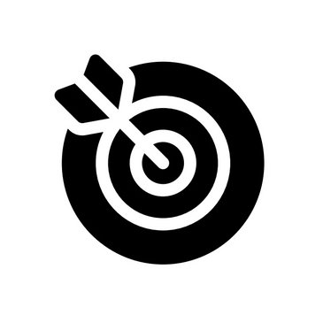 A dart hitting the bullseye on a target.