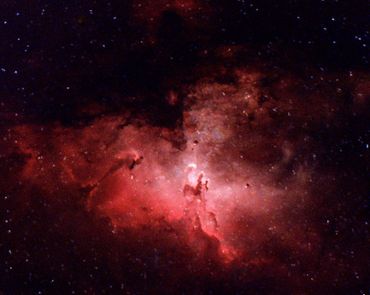 The Eagle Nebula showing the Pillars of Creation.