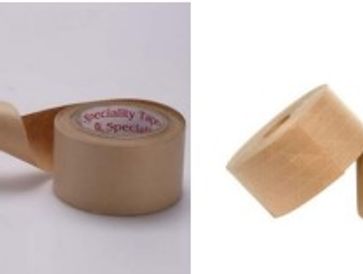 Self-adhesive and water activated reinforce kraft paper tape. 