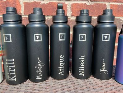 Iron Flask stainless steel water bottles, personalized with name engrave,  Yeti, Stanley bottles too