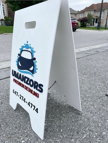 Custom A-Frame Sign for car detail business - UManzors