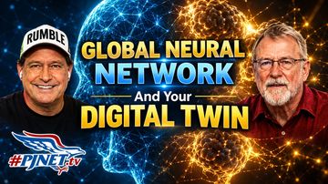 Two men with title, "Global Neural Network and your Digital Twin"