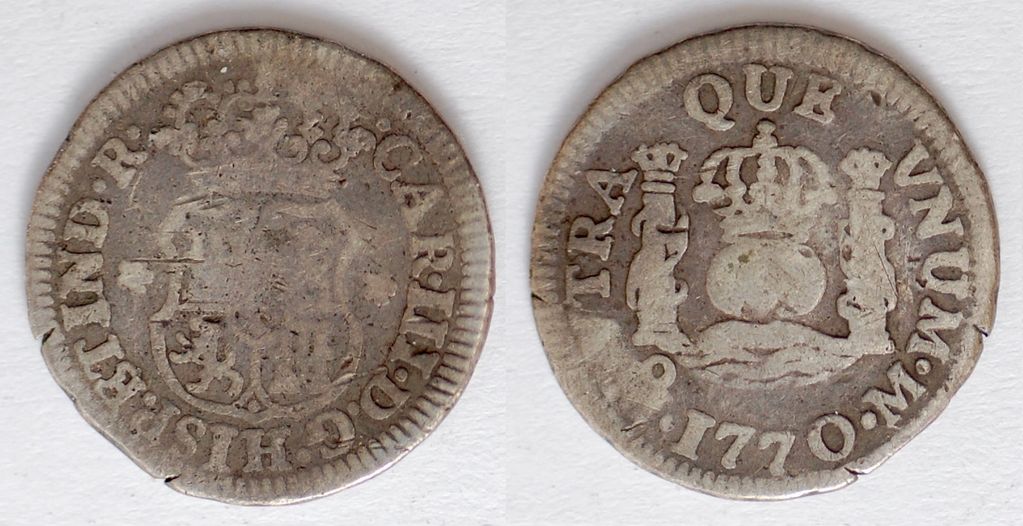 1770 Mo M 1/2 Real Mexico Spanish Colonial silver KM-68