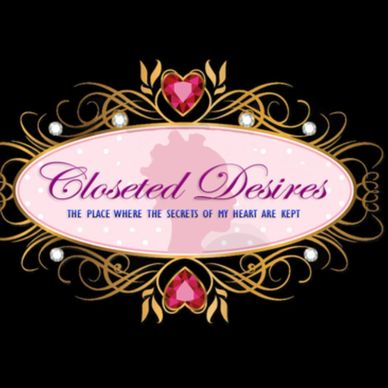 Elegant logo with hearts and the words 'Closeted Desires'.