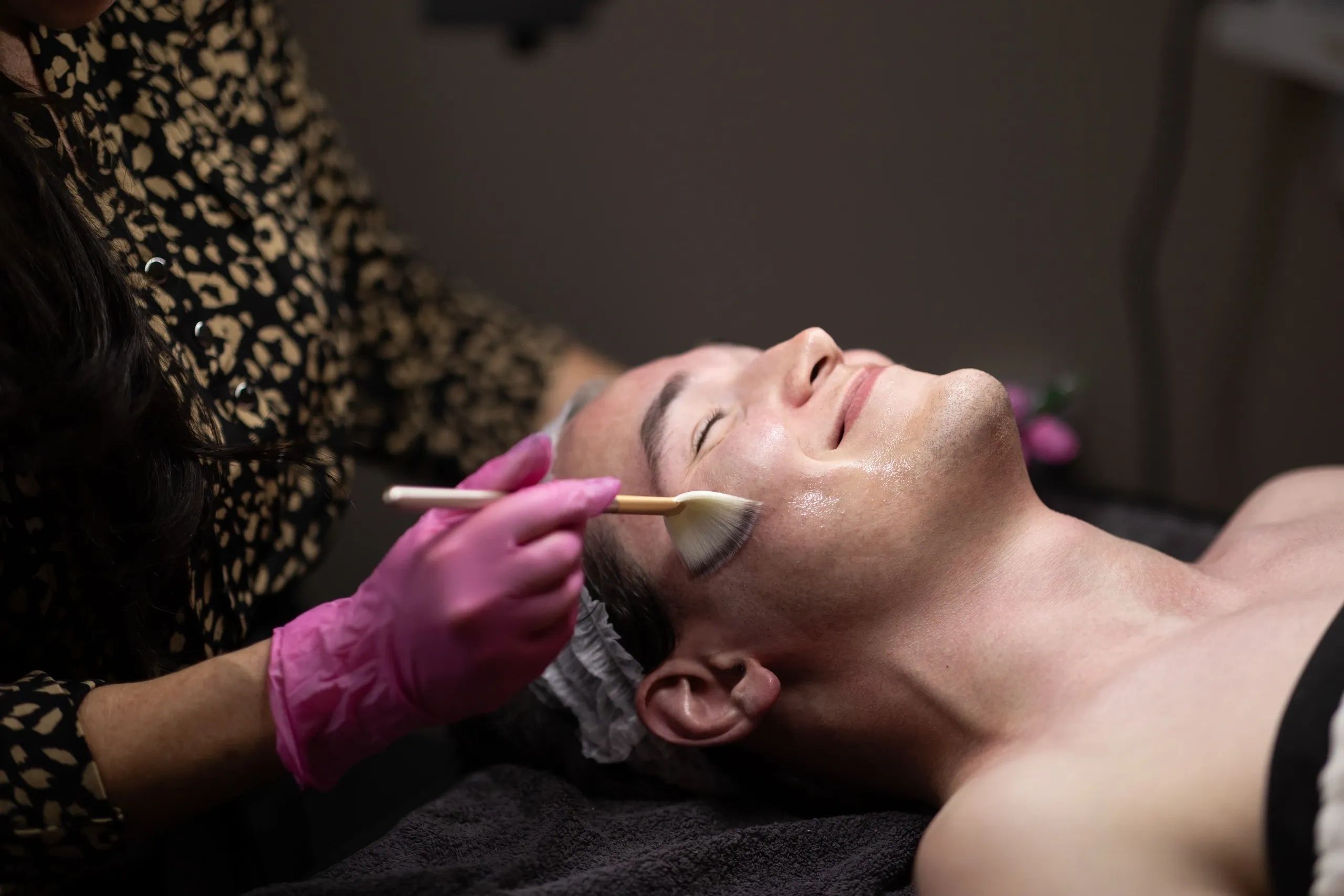 Clean, professional medical spa treatment room with neutral tones at Tru U Esthetix in Franklin