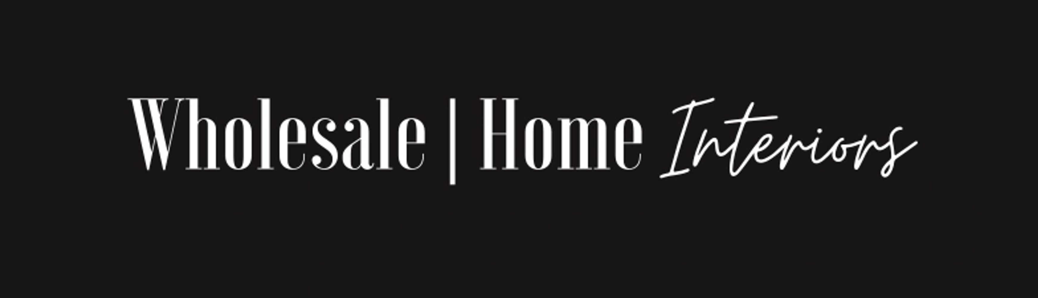 Logo text reading 'Wholesale | Home Interiors' on black background.