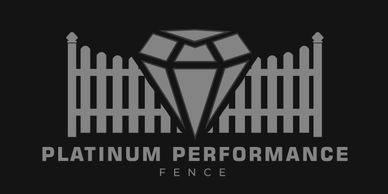Logo featuring a diamond and a picket fence with text Platinum Performance Fence.