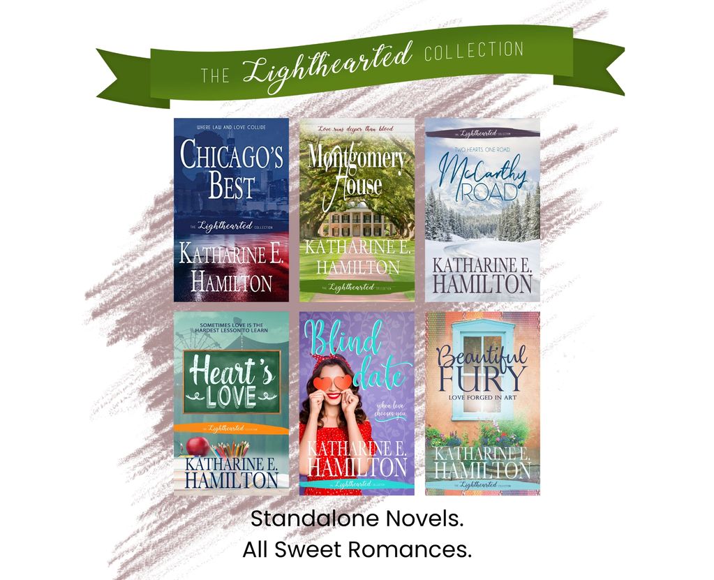 Book covers from The Lighthearted Collection by Katharine E. Hamilton.