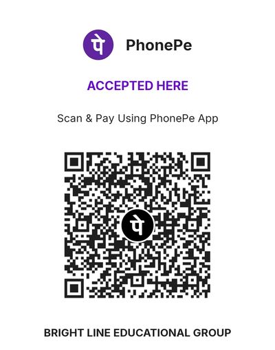 PhonePe QR code for payment at Bright Line Educational Group.