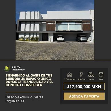 Casa en venta Lomas de Angelópolis jardín enorme roof garden doble altura Cholula Puebla