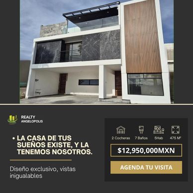 Casa en venta Lomas de Angelópolis Gran Reserva 5 recamaras estudio exclusiva