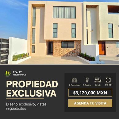 Casa en venta en Cholula Puebla Zerezotla Xixitla 3 recamaras 3 pisos Realty Angelopolis