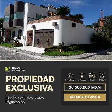 Casa en venta en Hallazgo de 5 recamaras alberca temazcal Zerezotla San Pedro Cholula Puebla