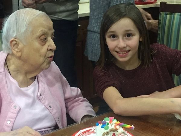 Granddaughter LoLo makes a friend!