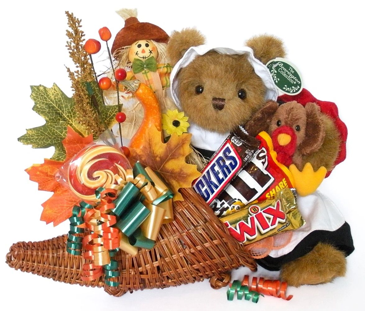 Thanksgiving Candy Bouquet Gabby and Gobbles Bear