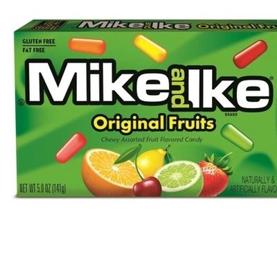 Box of Mike and Ike Original Fruits chewy fruit-flavored candy.