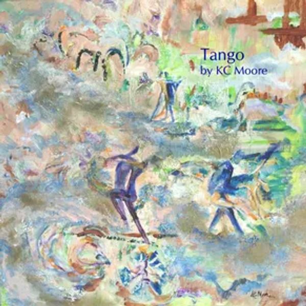 Abstract painting with soft colors titled 'Tango' by KC Moore.