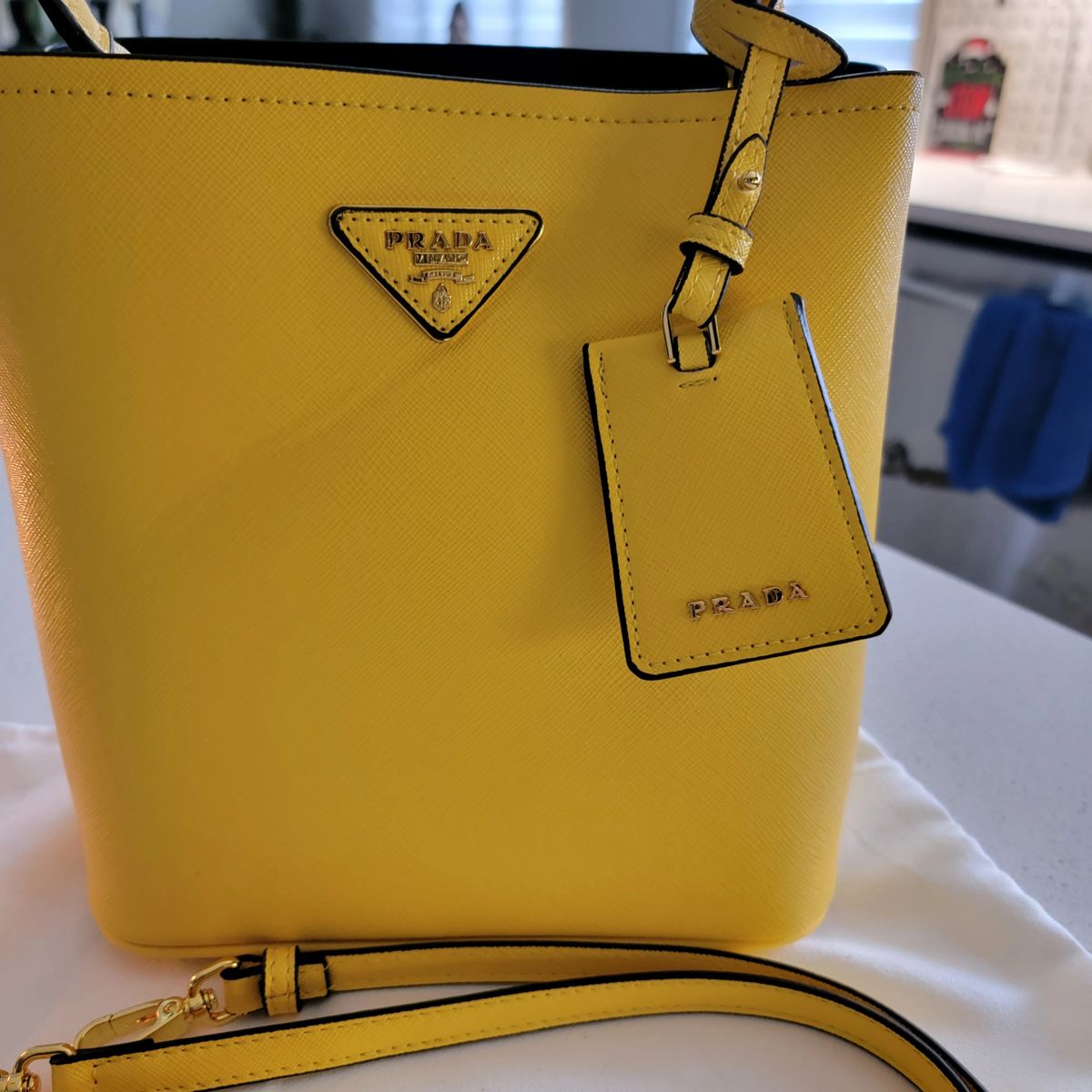 Leather Prada Bucket Bag