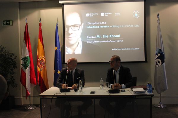 Ricardo Karam interviewing Elie Khouri at IE University, Madrid (2016)