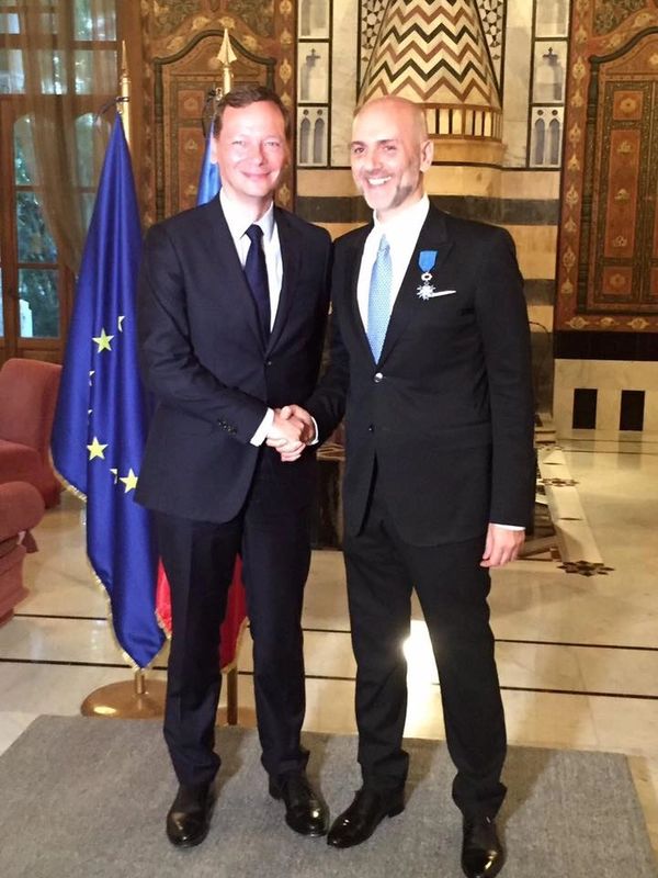 Ricardo Karam upon being awarded France’s Knight in the National Order of Merit, Beirut (2016)