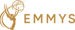 The Emmy Awards logo with a golden statue and the word 'EMMYS'.