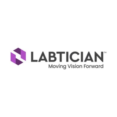 Labtician logo with purple hexagonal design and slogan.