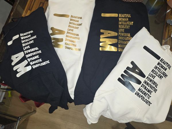 Customized hoodies with inspirational words