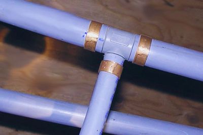 Polybutylene tubing.  Potentially problematic material that would be best replaced.  