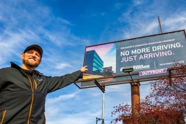 advertising image used on billboard for West Michigan Rideshare in Grand Rapids