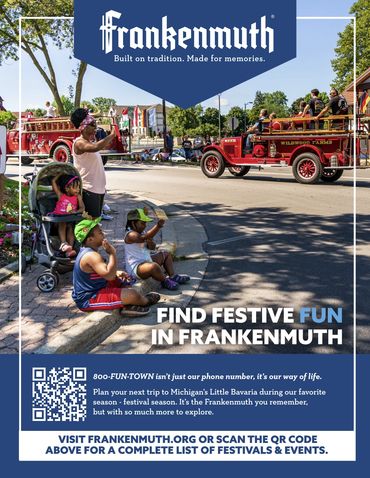 Frankenmuth CVB Ad
group of people near firetruck at a parade