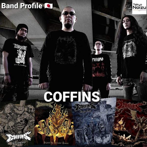 Japanese old school doom death metal band Coffins