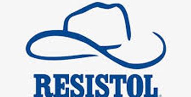 Resistol logo featuring a stylized cowboy hat in blue.