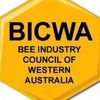 Logo of the Bee Industry Council of Western Australia in a hexagonal honeycomb shape.