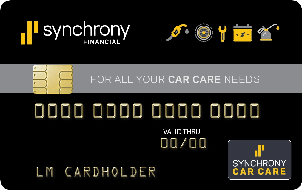 Example of what a Synchrony Car Care Card looks like.