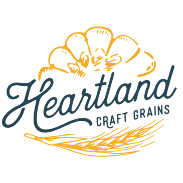 Logo for Heartland Craft Grains with stylized wheat and grains.